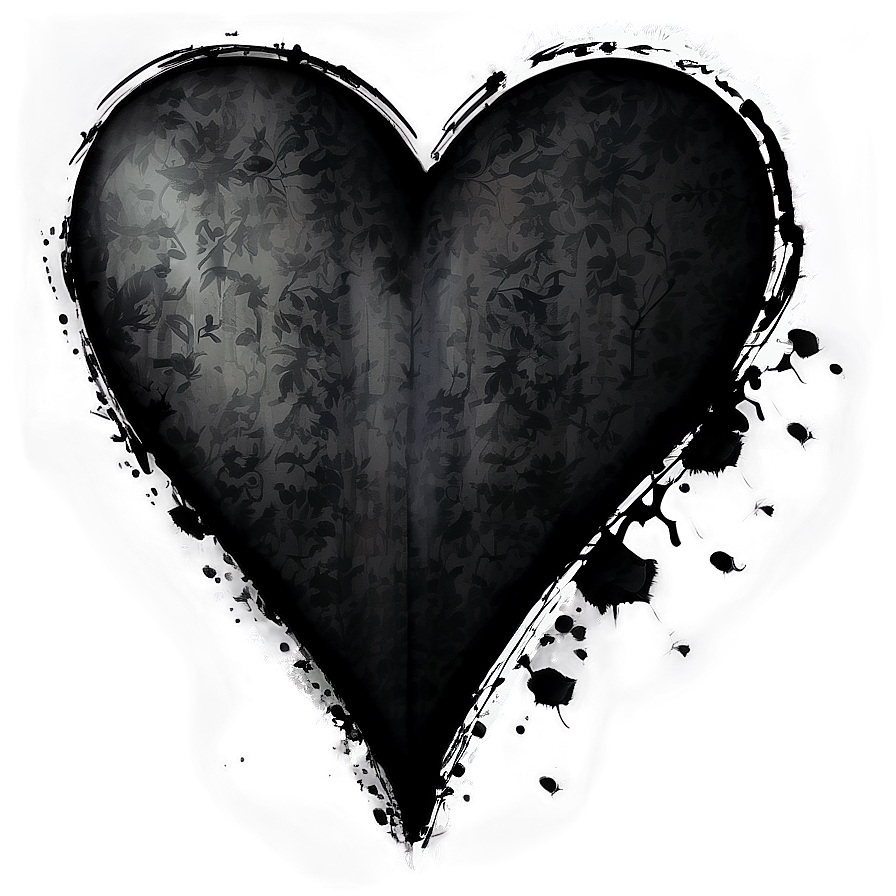 Grunge Black Heart Png Giw26 PNG image