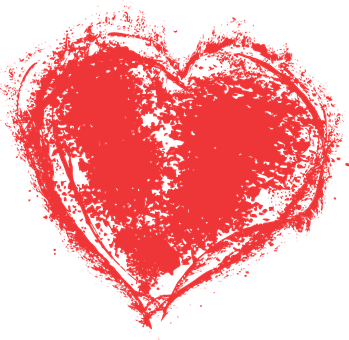 Grunge Heart Red Black Background PNG image