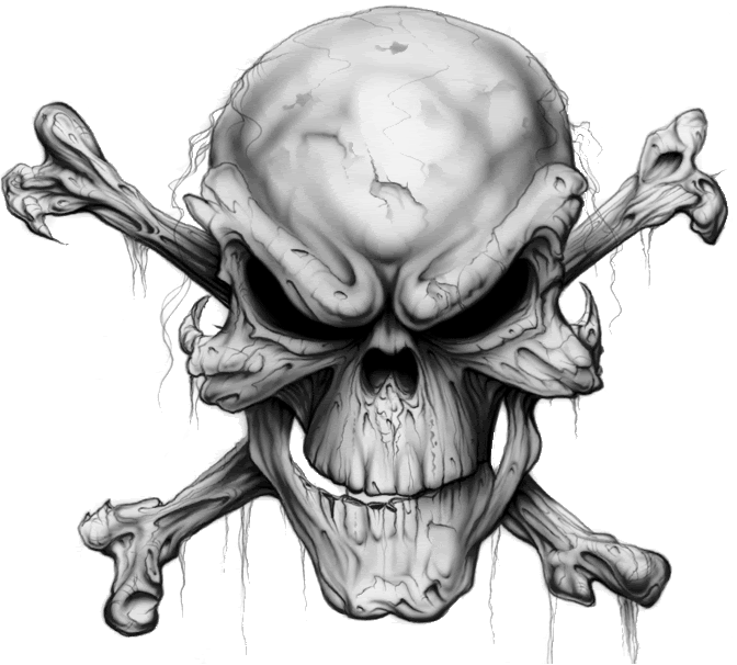 Grunge Skull Crossbones Artwork PNG image