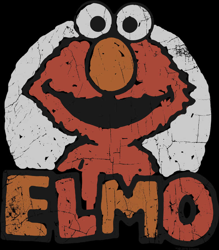 Grunge Style Elmo Artwork PNG image