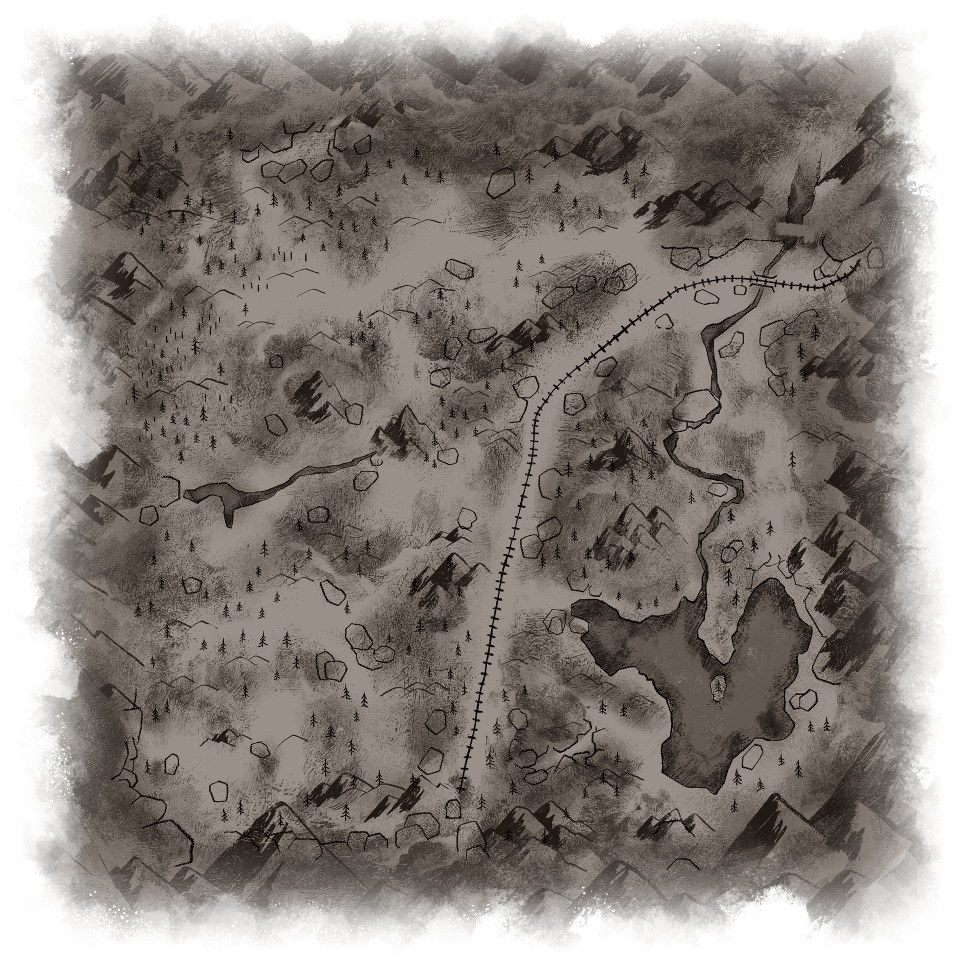 Grunge Style Hand Drawn Map PNG image