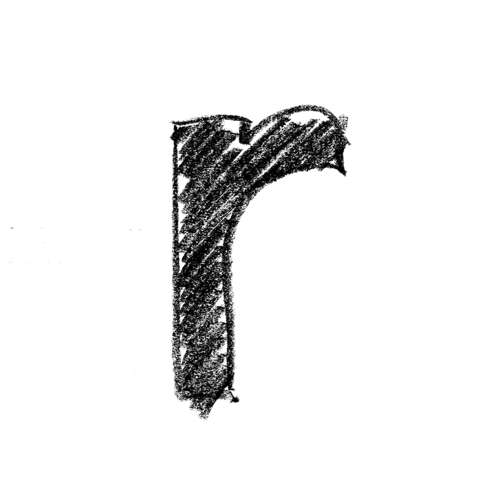 Grunge Style Letter R PNG image