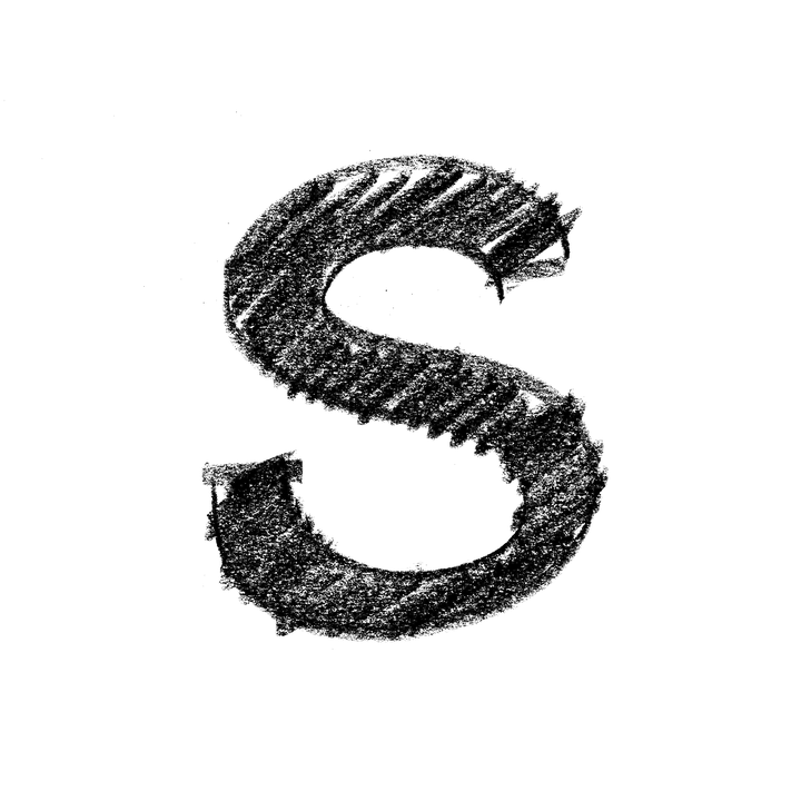 Grunge Style Letter S PNG image