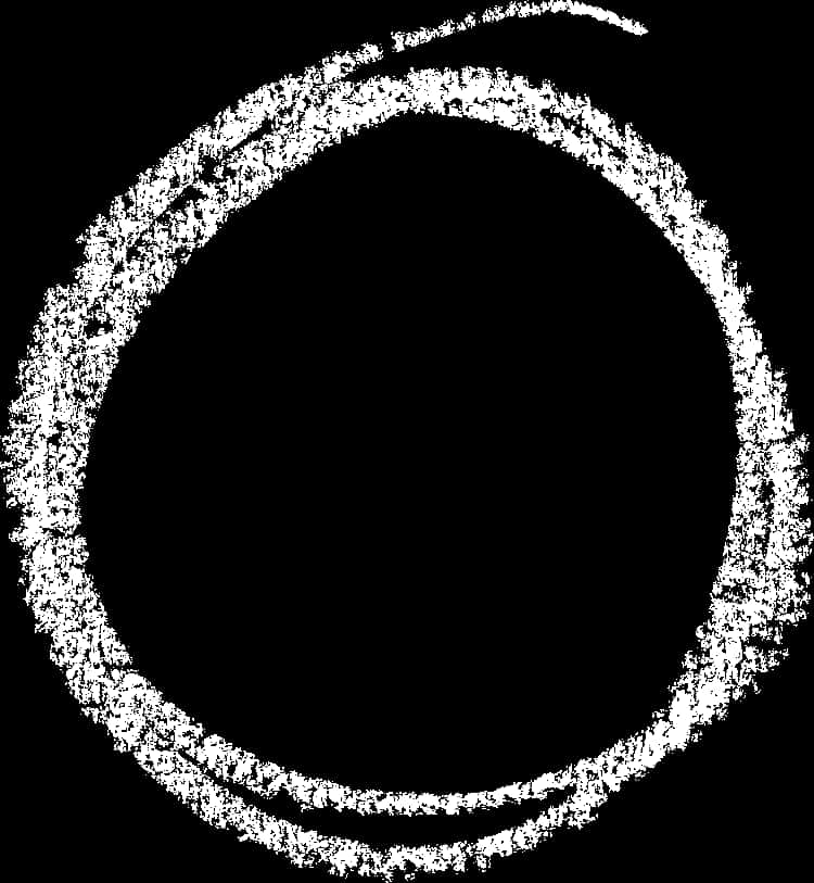 Grunge Style White Circleon Black Background PNG image