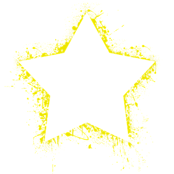 Grunge Yellow Star Splash PNG image