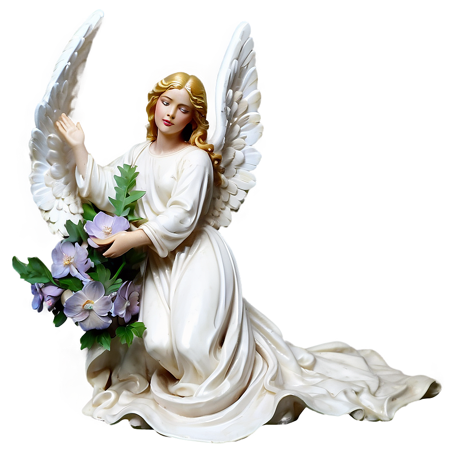 Guardian Angel With Flowers Png 06262024 PNG image