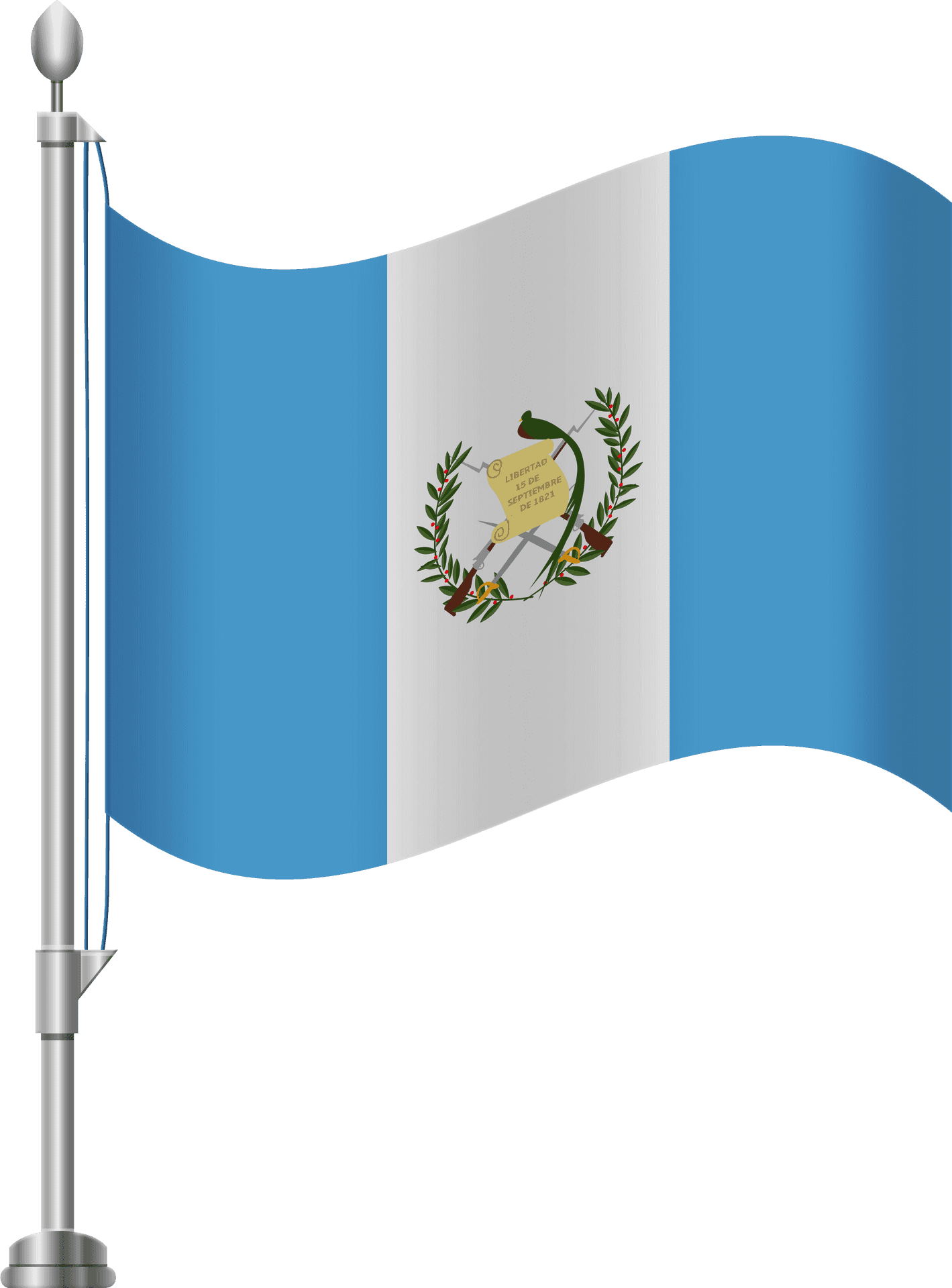 Guatemalan Flagon Pole PNG image