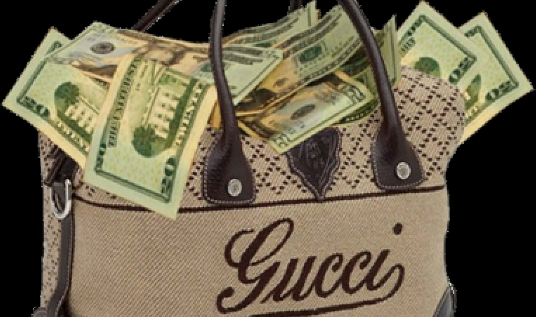 Gucci Bagwith Cash PNG image