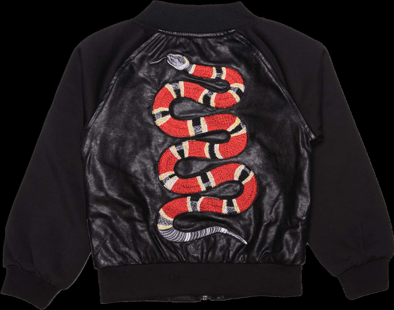 Gucci Embroidered Snake Leather Jacket PNG image