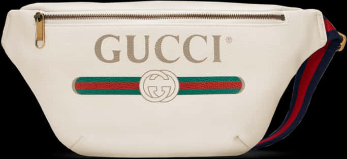 Gucci Logo Belt Bag White PNG image