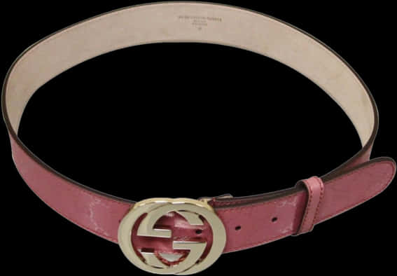 Gucci Pink Leather Beltwith G G Buckle PNG image