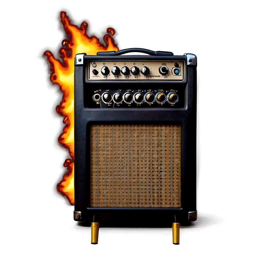 Guitar Amp On Fire Png 06252024 PNG image