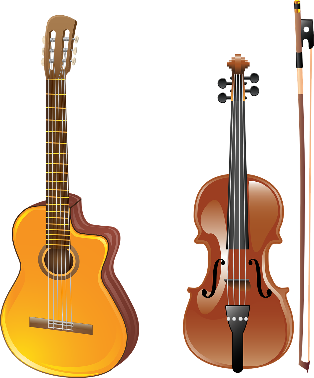 Guitarand Violin Comparison PNG image