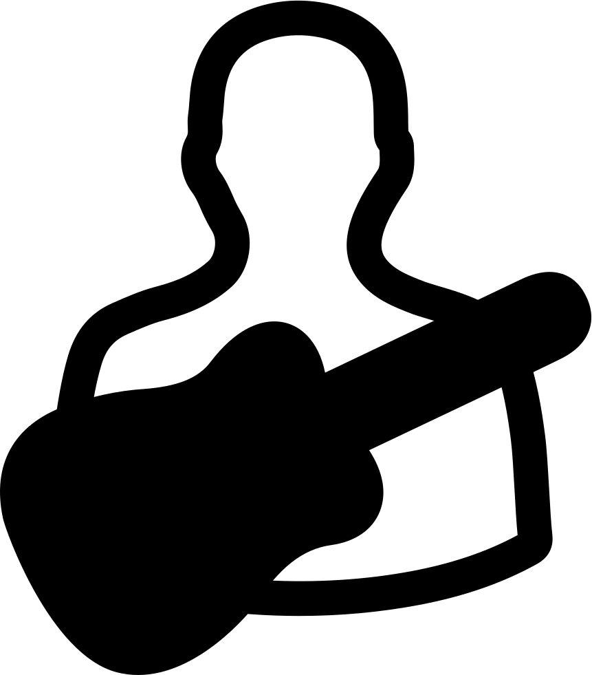 Guitarist Silhouette Icon PNG image