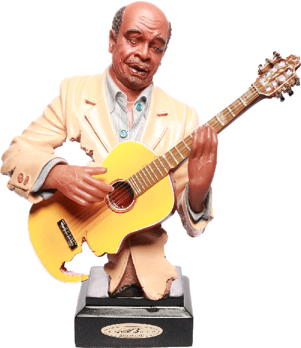 Guitarist Statuette Playing Acoustic Guitar PNG image