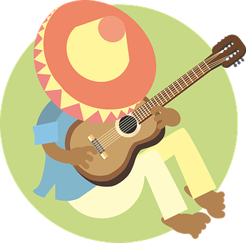 Guitaristin Sombrero Vector PNG image