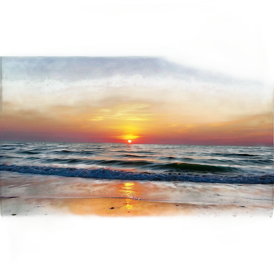 Gulfport Beach Sunset Mississippi Png 06252024 PNG image