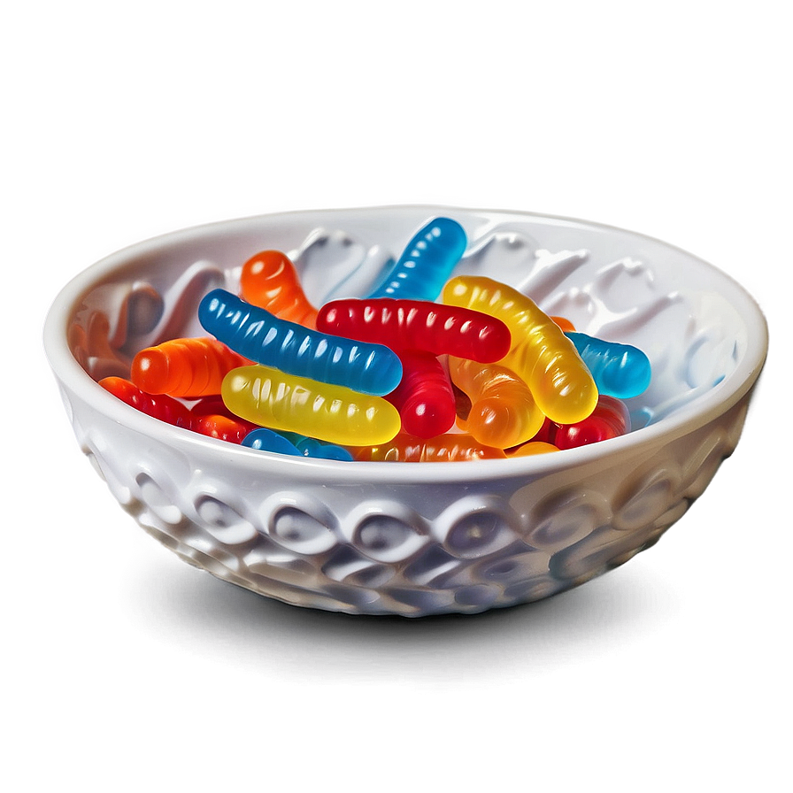 Gummy Worms In A Candy Bowl Png 60 PNG image