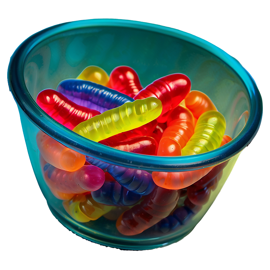 Gummy Worms In A Candy Bowl Png Jbr PNG image