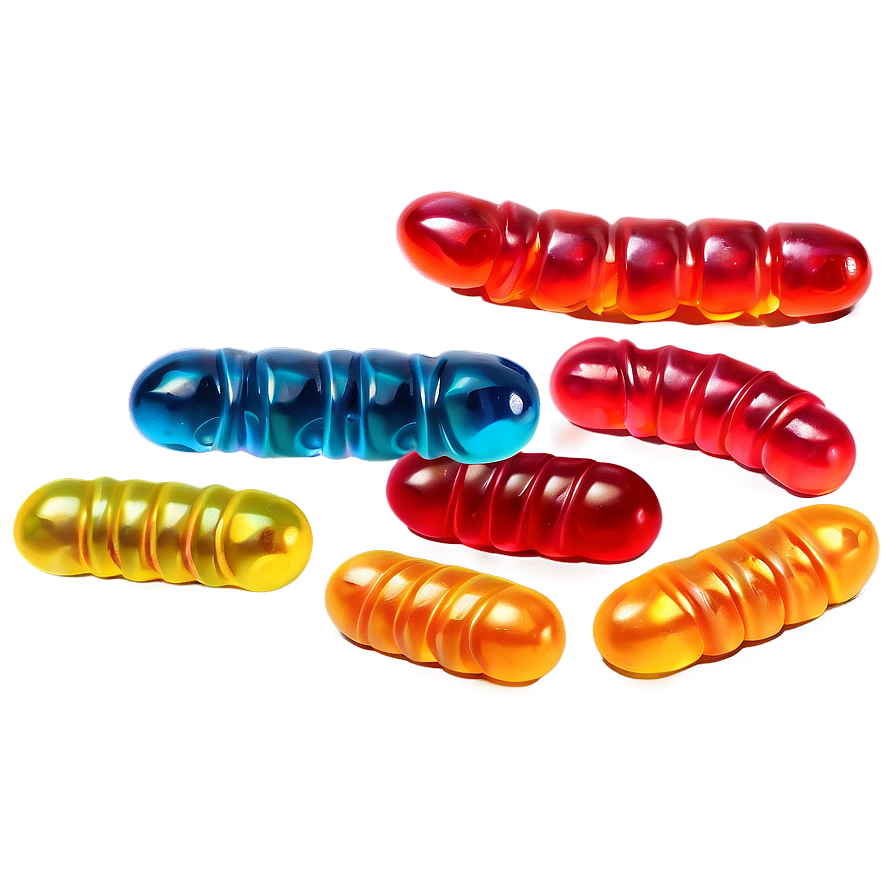 Gummy Worms On White Background Png Gnt26 PNG image