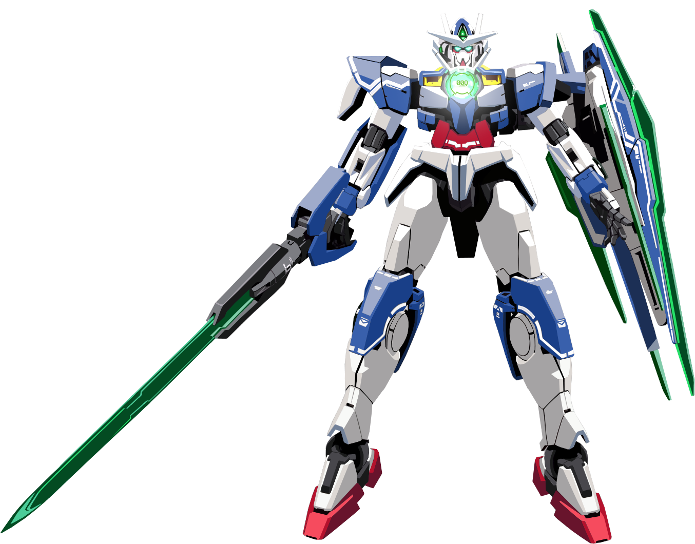 Gundam Mecha Standing Armed PNG image