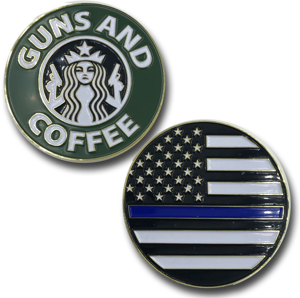 Gunsand Coffee Thin Blue Line Pins PNG image