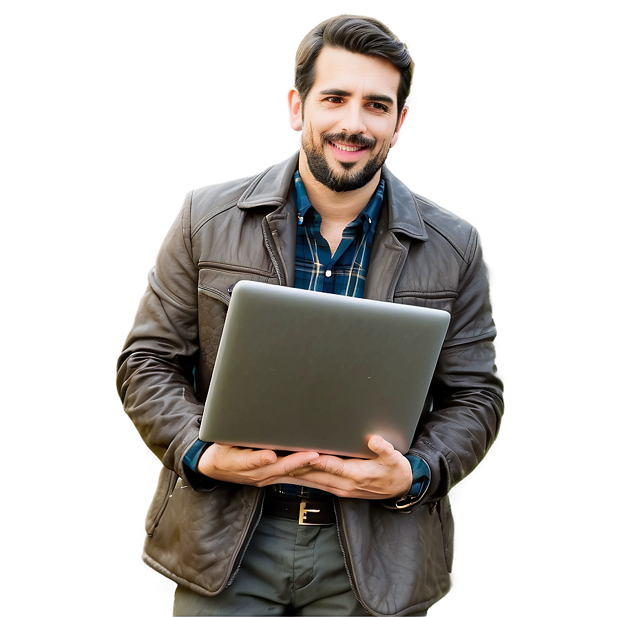 Guy With Laptop Png 55 PNG image