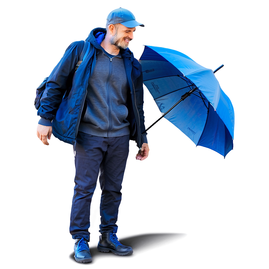 Guy With Umbrella Png Aon1 PNG image