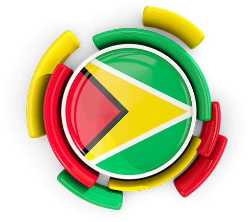 Guyana Flag Button Design PNG image