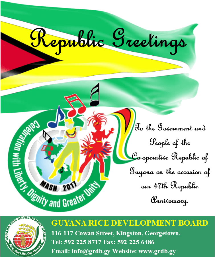 Guyana Republic Anniversary Greeting Poster PNG image