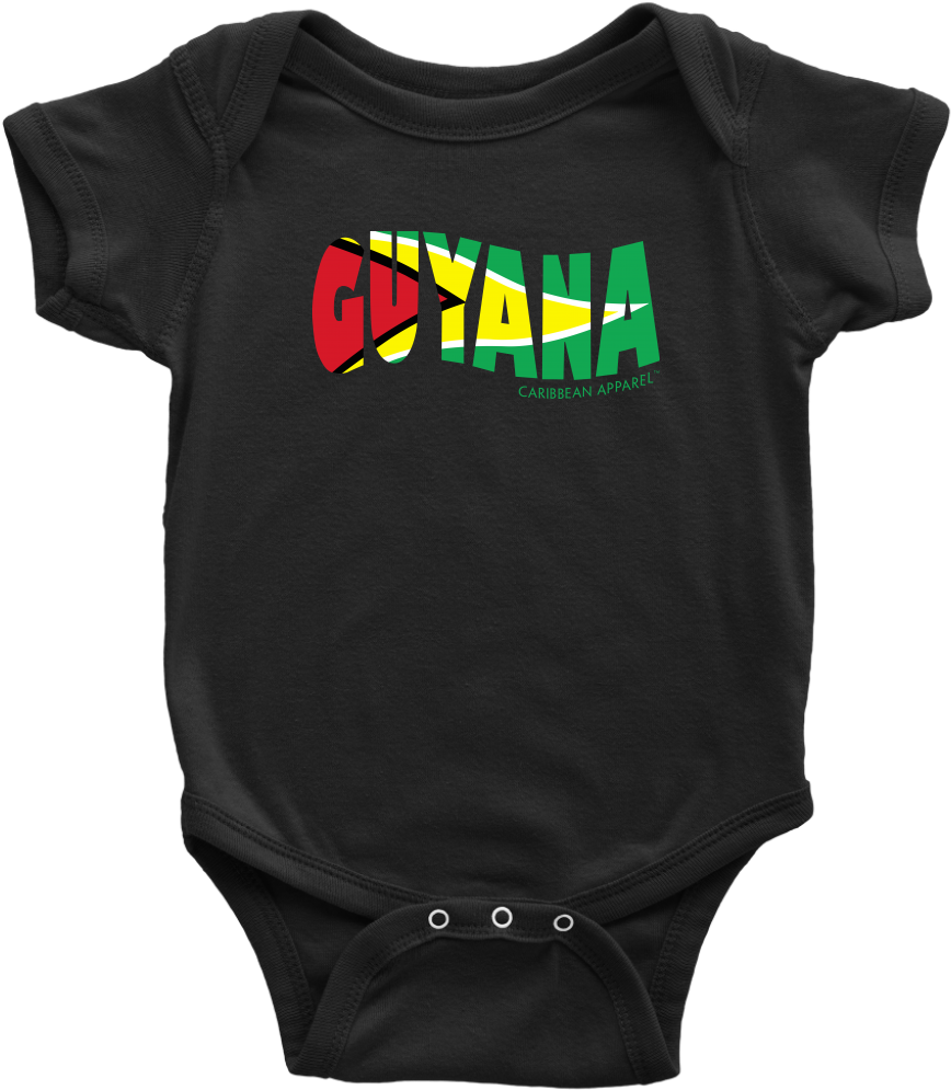 Guyana Themed Baby Onesie PNG image