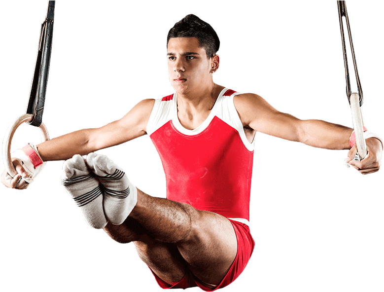 Gymnast_on_ Rings_ Action_ Shot PNG image
