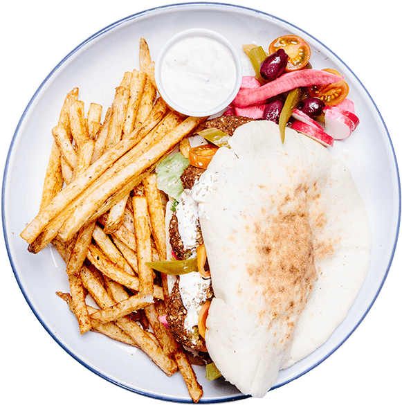 Gyroand Fries Plate PNG image