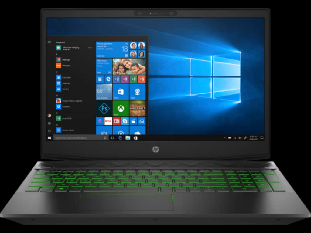 H P Laptopwith Windows10 Open PNG image