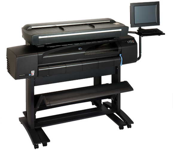 H P Large Format Printerwith Monitor PNG image