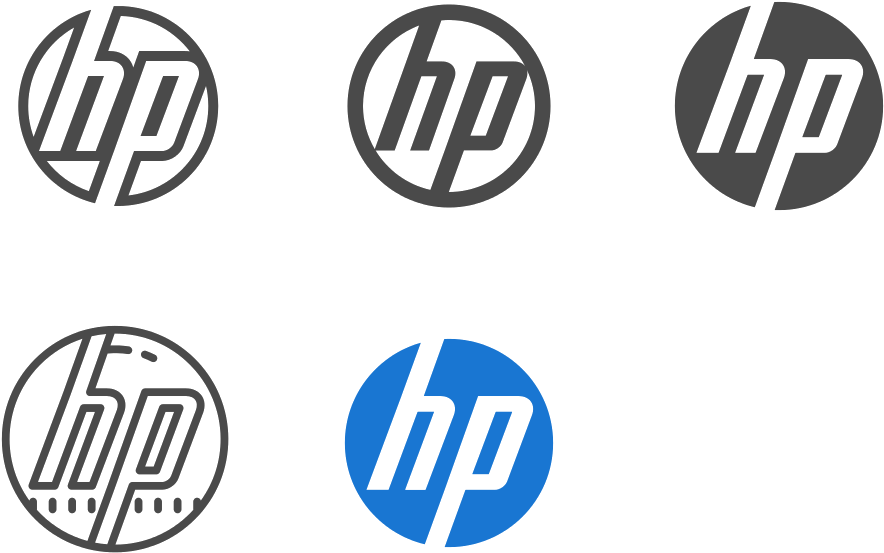 H P Logo Variations PNG image