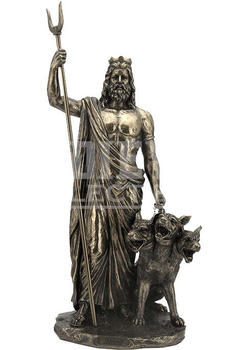 Hades Greek God Statuewith Cerberus PNG image