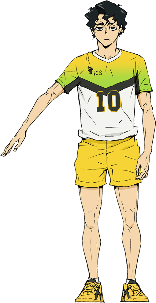 Haikyuu Characterin Yellow10 Jersey PNG image