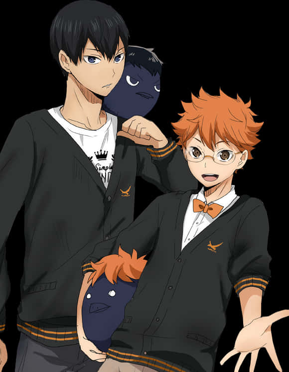 Haikyuu Characters With Mascots PNG image