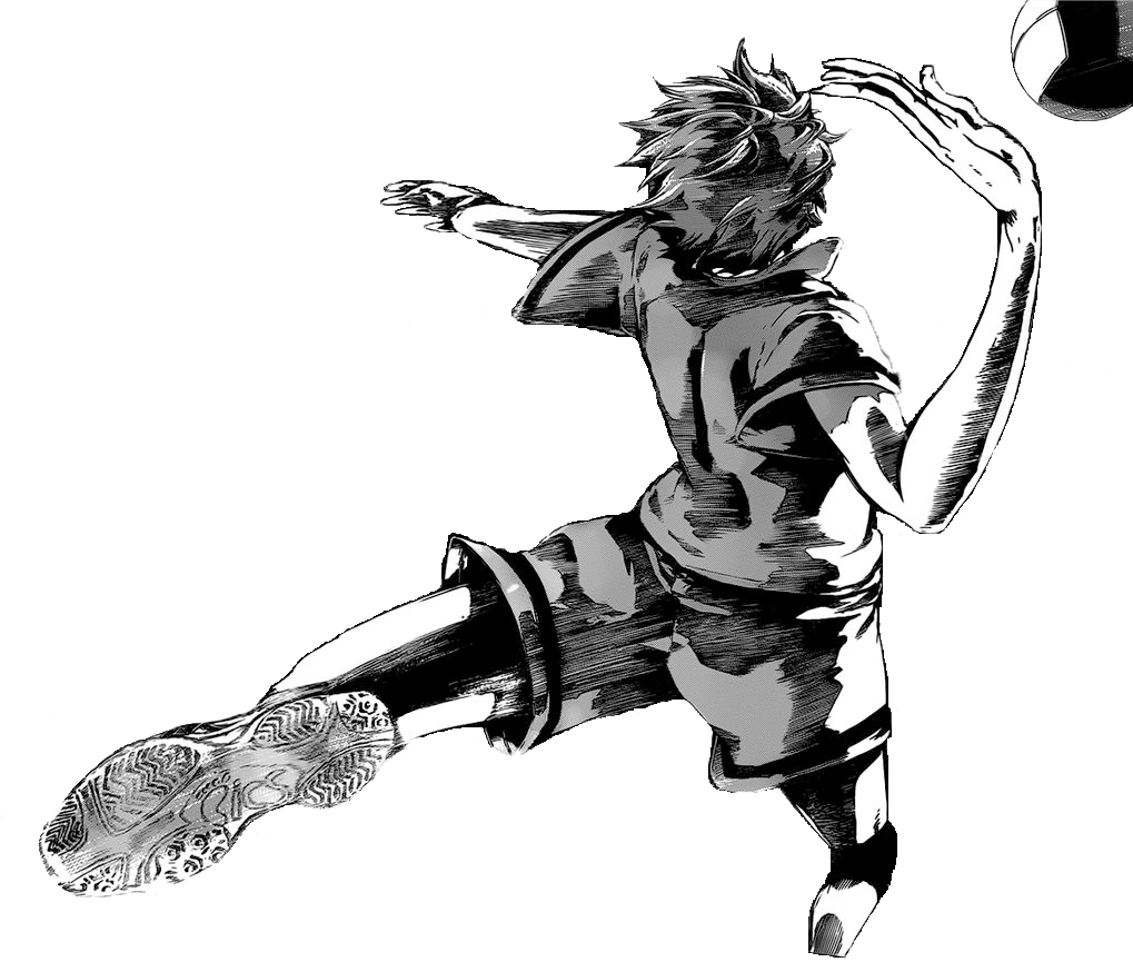 Haikyuu Volleyball Spike Action PNG image