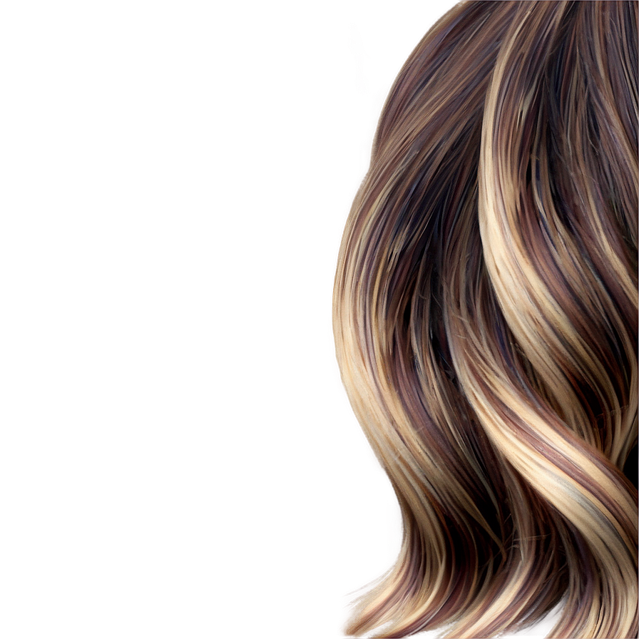 Hair Waves With Highlights Png 06272024 PNG image