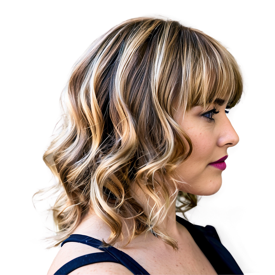 Hair Waves With Highlights Png Obc45 PNG image