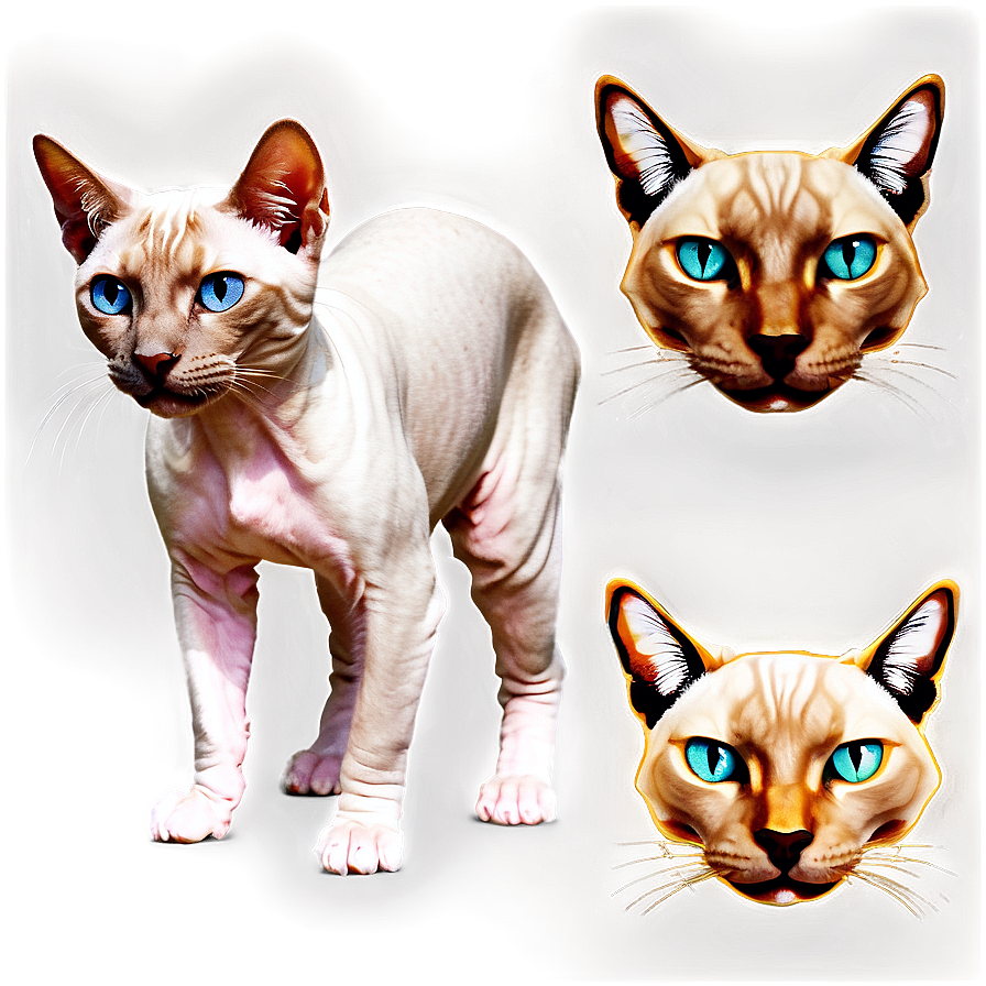 Hairless Cat A PNG image