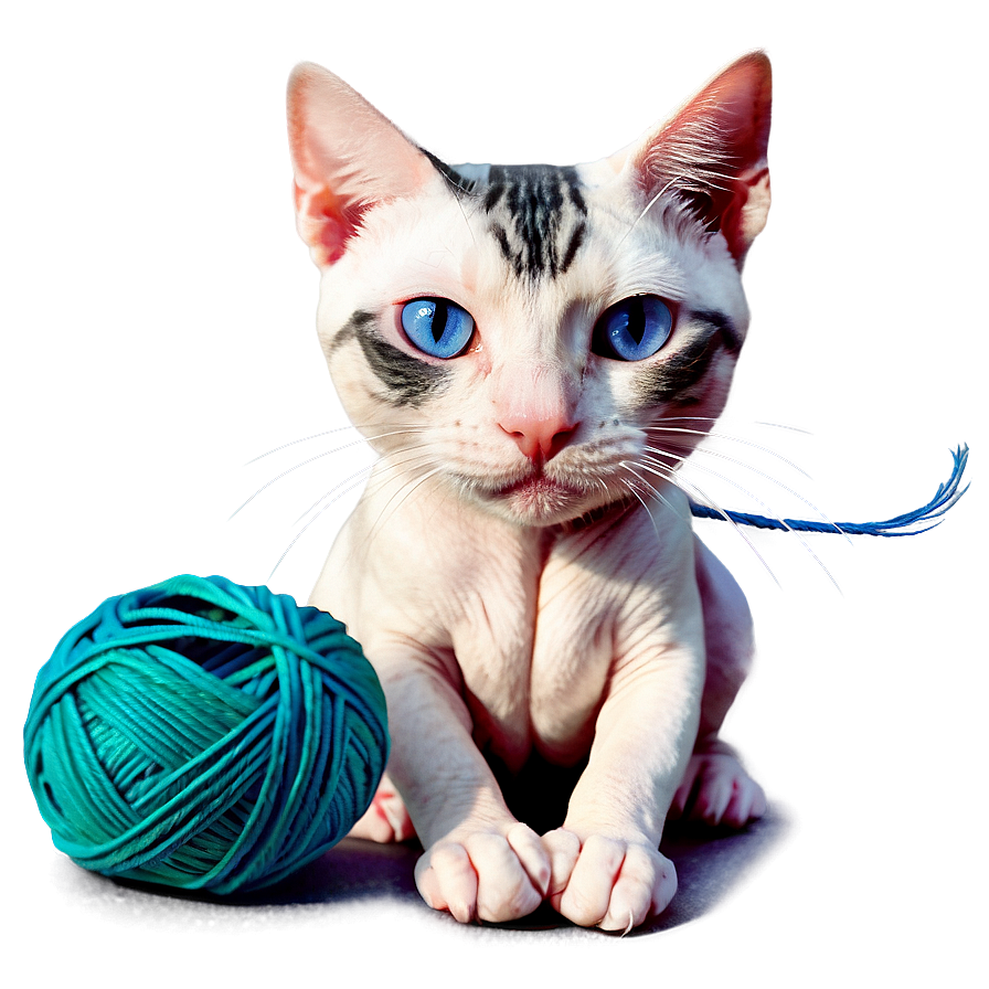 Hairless Cat And Yarn Png Xgv PNG image