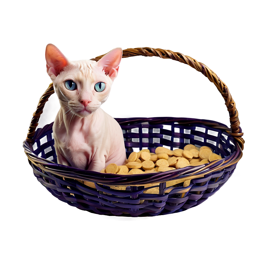 Hairless Cat In Basket Png 59 PNG image