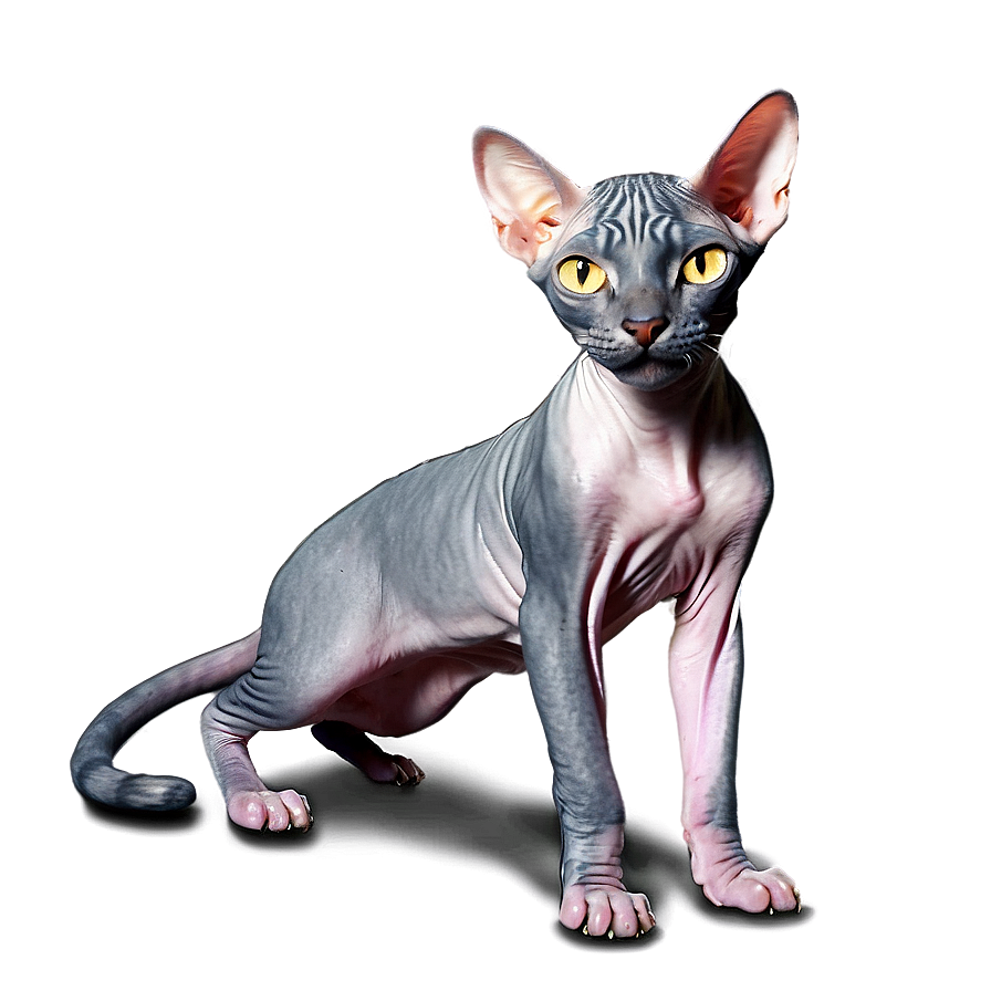 Hairless Cat Stretching Png Drj84 PNG image