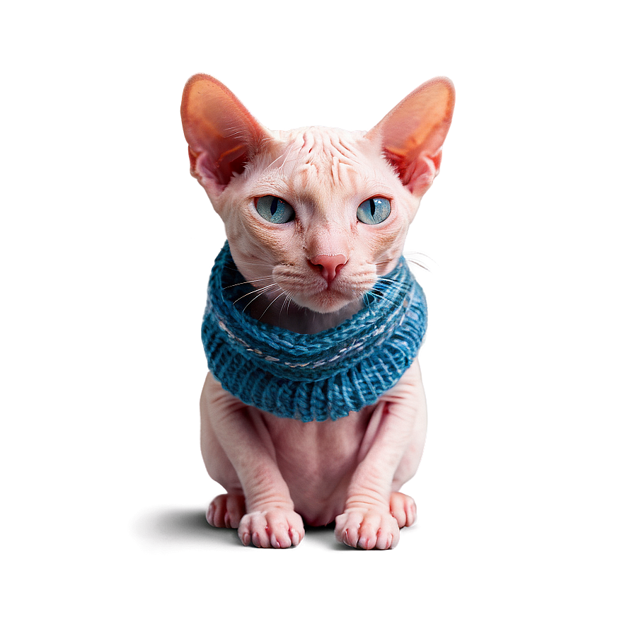 Hairless Cat With Scarf Png Xvu53 PNG image