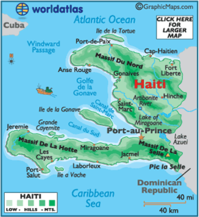 Haiti Geographical Map PNG image