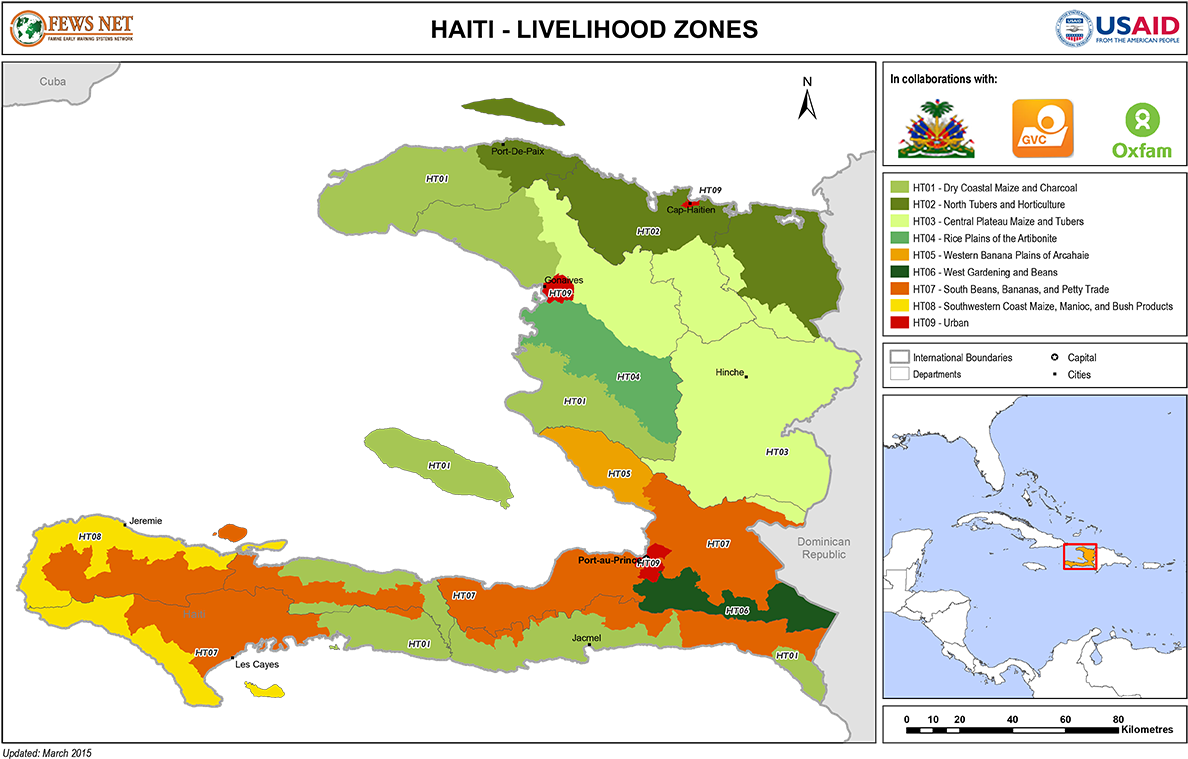 Haiti Livelihood Zones Map PNG image