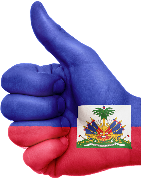 Haitian Flag Thumbs Up Gesture PNG image